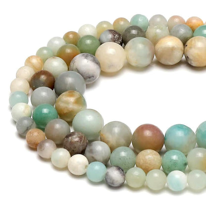 6mm Round Amazonite Stone Beads for Jewelry Making Natural Gemstone Semi Precious Strand 15 Inch(58-60pcs/Strand)