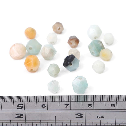 BEADIA Faceted Natural Amazonite Stone Round Beads 6mm 36cm/Strand for Jewelry Making