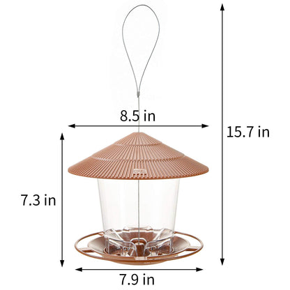 Hanizi Bird Feeder Outdoor Hanging for Wild Bird Seed, Brown