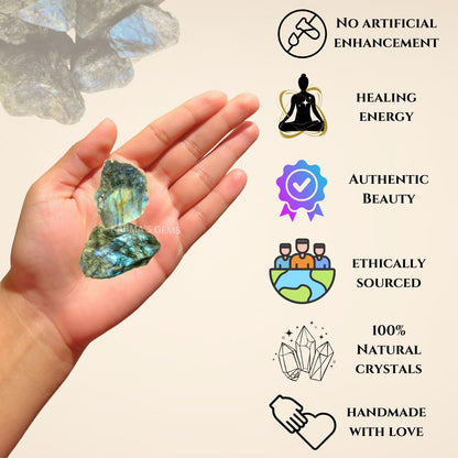Crystals, Rocks, Jade, Crystals and Healing Stones, Witchcraft Supplies, Healing Crystals, Stones, Healing Stones, Rock Collection, Agate, Raw Stones (Labradorite, 2 Pcs)