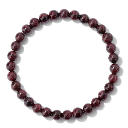 Garnet Bracelet for Women 6mm Handmade Garnet Crystal Bracelet Garnet Beaded Bracelets Stretch Gemstone Bracelet Healing Crystal Bracelets Garnet Jewelry for Women