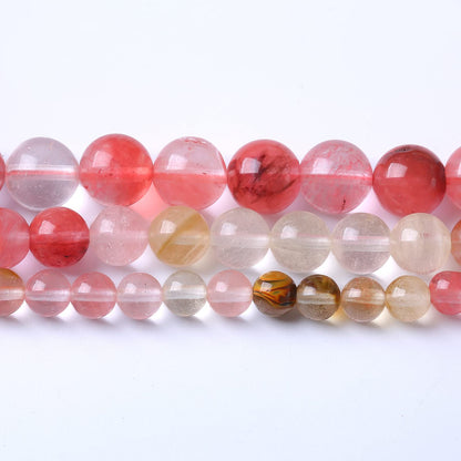 60PCS 6MM Watermelon Tourmaline Stone Beads Natural Gemstone Bead Crystal Healing Energy Jewelry Making DIY 15 inches