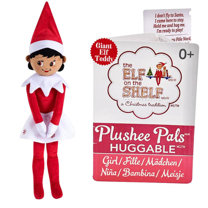 The Elf on the Shelf Hugable- 27-inch Scout Elf Plush Toys - Lovable Stuffed Brown Eyed Girl Elf Plush