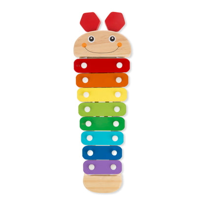 Melissa & Doug Caterpillar Xylophone Musical Toy with Wooden Mallets 15.25" x 6.5" x 1.5", Blue