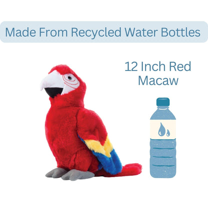 The Petting Zoo Macaw Stuffed Animal, Gifts for Kids, Wild Onez Zoo Animals, Scarlet Macaw Plush Toy 12 inches