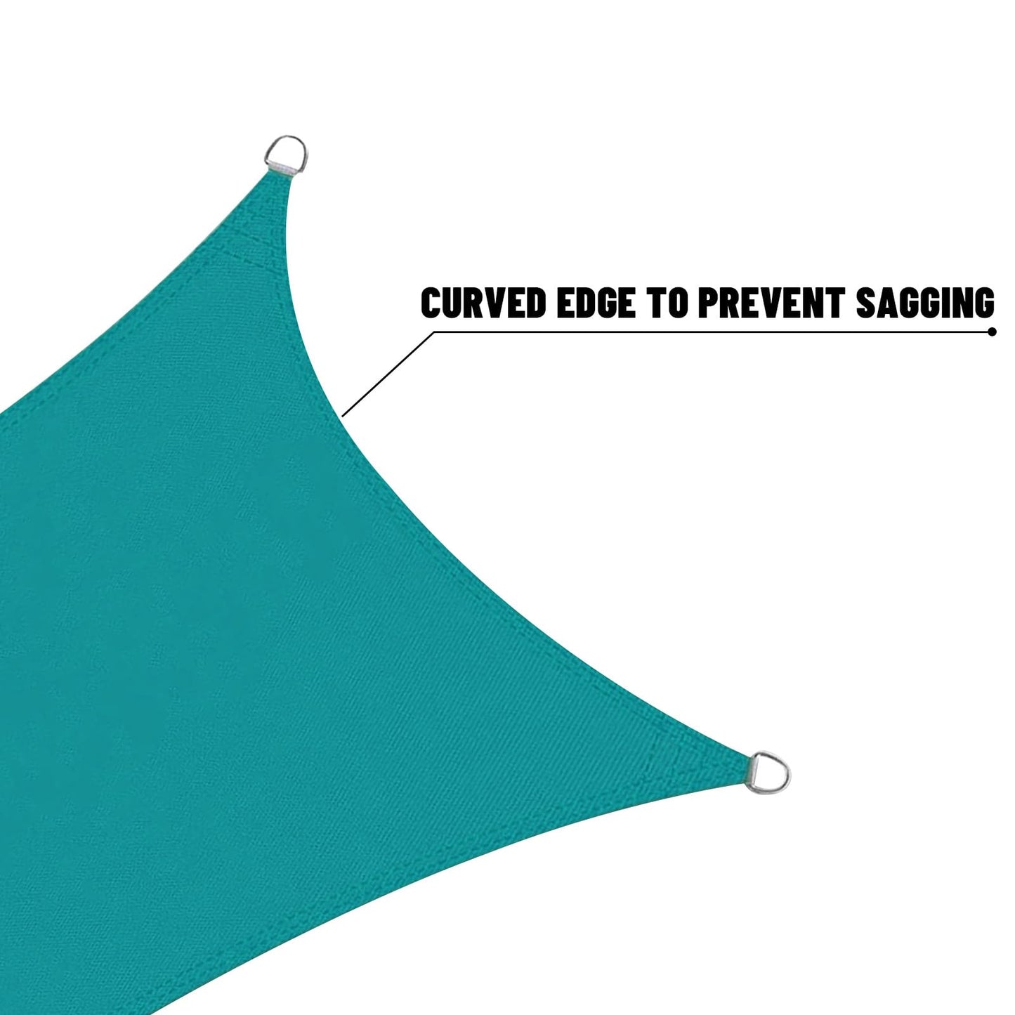 LOVE STORY Waterproof 10' x 10' x 14' Triangle Turquoise Blue Sun Shade Sail Cannoy UV Resistant for Outdoor Patio Garden Backyard (We Make Custom Size)