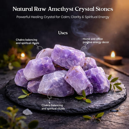 "300 + Carats, 1 Pc Amethyst Rock Rough Stone 4050 mm Raw Crystals Rock Crystals & Healing Stones Rough Gemstones Rock Collection for Beginners Used as Crystal Therapy, Meditation, Reiki"