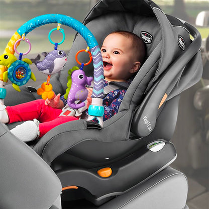 ORZIZRO Baby Stroller Arch Toys, Crib Mobile for Infants Adjustable Bassinet Mobile with Universal Clamp, Activity Toy Bar for Bouncer Newborn CarSeat Stroller Toy Sense Toys for Baby 0 6 12 Months