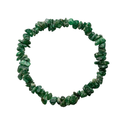 Green Aventurine Natural Gemstone Bracelets, Chakra Crystal Healing Chip Stretch Bracelets, Gemstone Polished Irregular Crystals, Crystal Irregular Chips Beads Stretch Bracelets (Green Aventurine)