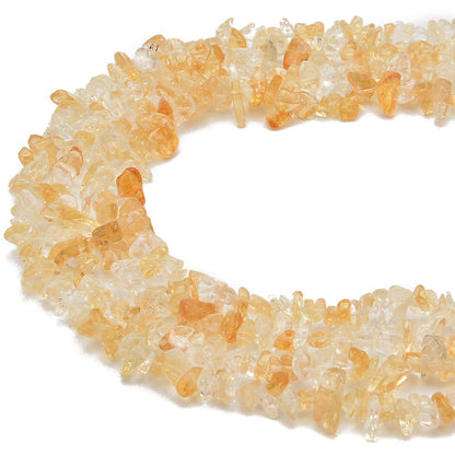 PLTbeads Gemstone Chips Natural Citrine 3-5mm Healing Crystals Waist Bracelets Necklace Kit Irregular Stone DIY Crafts Design Jewelry Making Approxi 32 inch