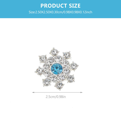30pcs Crystal Rhinestone Snowflake Buttons Flatback Embellishments for Craft DIY Jewelry Scrapbooking