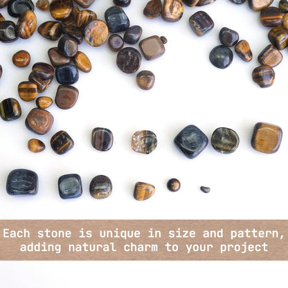 XMHOME 3 Pounds Bulk Tiger's Eye Tumbled Stones - Natural Polished Gemstones for Vase Filler, Jewelry Making, and Home Decoration