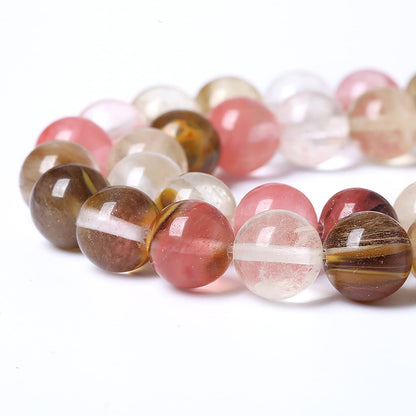 46PCS 8mm Natural Stone Beads Watermelon Tourmaline Gemstone Round Loose Spacer Beads for Jewelry Making DIY Bracelet Necklace 15 Inch,Energy Stone Healing Power