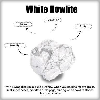 Howlite Raw Stones 1PC, Gemstones Raw Stones and Healing Crystals, Hand Carved Natural Pocket Raw Crystals for Decoration Tumbling, Garden, Home Decor(1.18"-1.97")