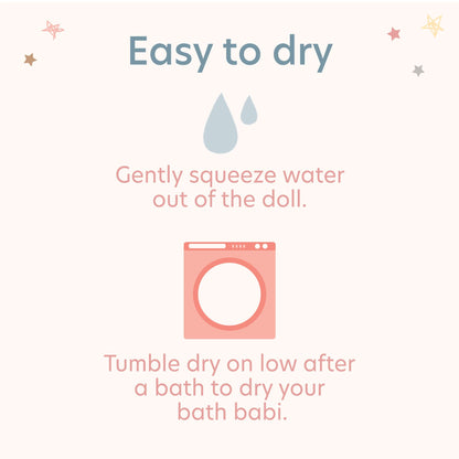 LullaBaby – 14-Inch Bath Doll – Fair Skintone & Blonde Hair Baby Girl Doll with Accessories – Soft Plush Body – Real Water Play – Toddler Toy – Ages 2+