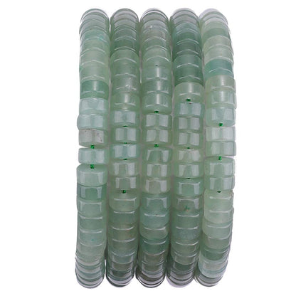 BEADIA Natural Green Aventurine Spacer Beads Caps Loose Semi Gemstone for Beading Jewelry Making 6mmx3mm 38cm