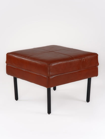 BBHHOMES Handmade Eco-Friendly Geometric Buffalo Leather Ottomon Stool Brown Color Square 24" x 24" x 18" Ottomon Stool (Knock Down) for Living Room, Bedroom Seating