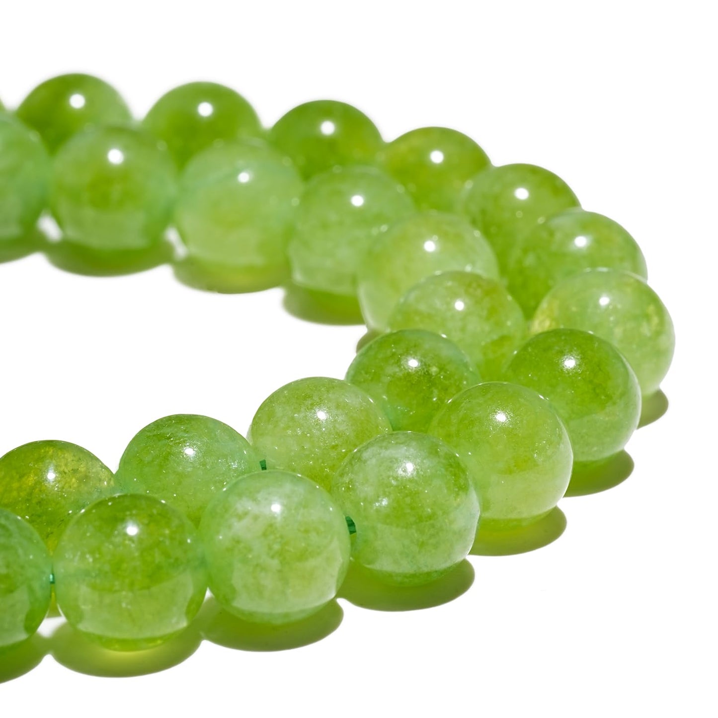 8mm Natural Green Peridot Gemstone Beads Polished Round Smooth Stone Beads for Bracelets Jewelry Making 15inch Loose Beads