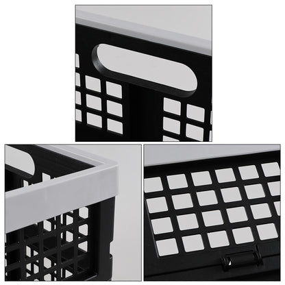 Afromy 3 Packs 30L Plastic Rectangular Collapsible Basket, Folding Crates Storage, Utility Folding Milk Crates