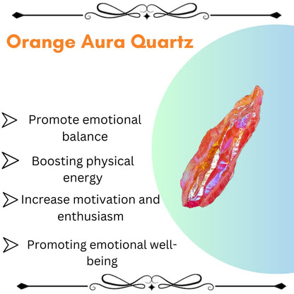 Crystals, Rocks, Jade, Crystals and Healing Stones, Witchcraft Supplies, Healing Crystals, Stones, Healing Stones, Rock Collection, Agate, Raw Stones (Orange Aura Quartz, 2 Pcs)