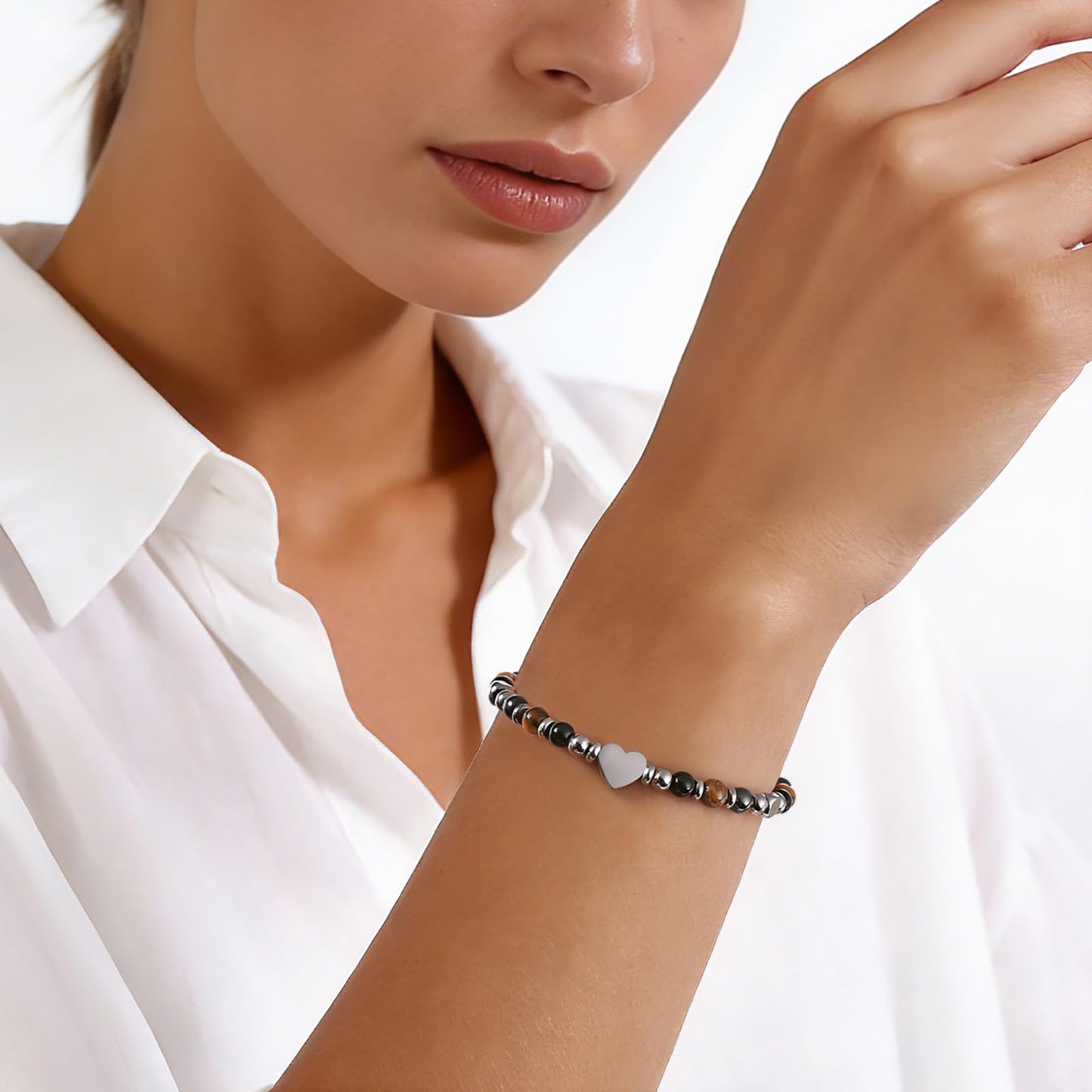 Jardme Natural Healing Crystal Bracelet for Women- Triple Protection