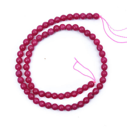 HAAMIIQII 6mm Rose Red Jade Faceted Round Stone Spacer Beads, Loose Gemstone Beads for Jewelry Making, DIY Bracelet, Necklace, Healing Crystal 15 Inch (65pcs)