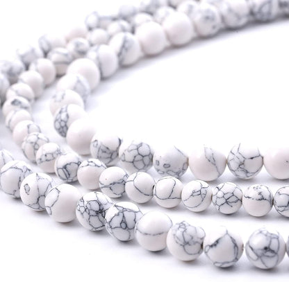90PCS 4MM AAA White Howlite Turquoises Stone Beads Natural Gemstone Bead Crystal Healing Energy Jewelry Making DIY 15 inches