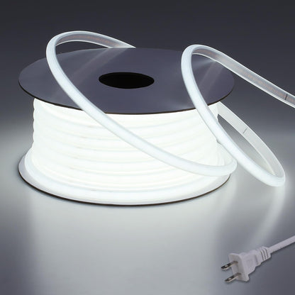BENLUN AC 110V COB LED Strip Lights Outdoor Waterproof 65.6ft, 6000K Cool White Super Bright 200W CRI 90+ LED Rope Light, IP65 Flexible Cuttable, for Bedroom Garden Commercial House