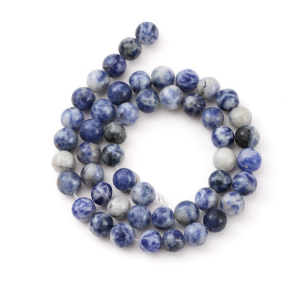 8mm 45pcs DIY Natural White Sodalite Stone Beads Round Healing Crystal Gemstone Loose Beads for Jewelry Making Handmade Bracelet Necklace