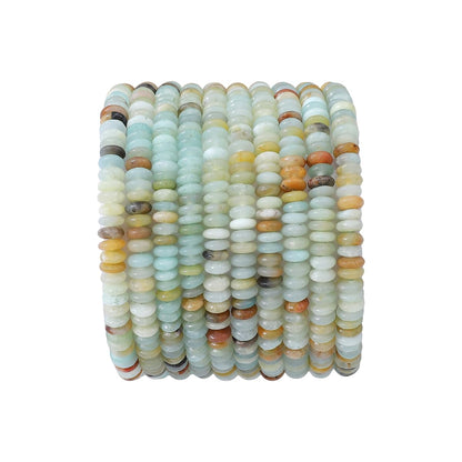 BEADIA Natural Amazonite Disk Stone Beads 4x2mm 160pcs Rondelle Loose Semi Gemstone Beads for Jewelry Making Design
