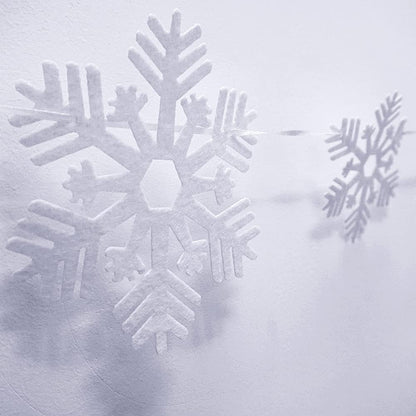 FAZHBARY 2 Pack White Felt Snowflake Garland Banner Winter Garland Snow Banner Christmas Winter Themed Party Decorations Supplies