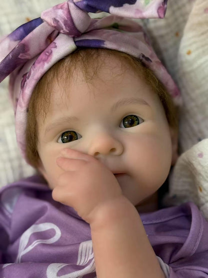 Aniiyy 18Inch 6.39lbs Full Silicone Baby Doll Can Open Mouth Soft Silicone Anatomically Correct Reborn Girl Dolls with Hand Rooted Hair - Bettie