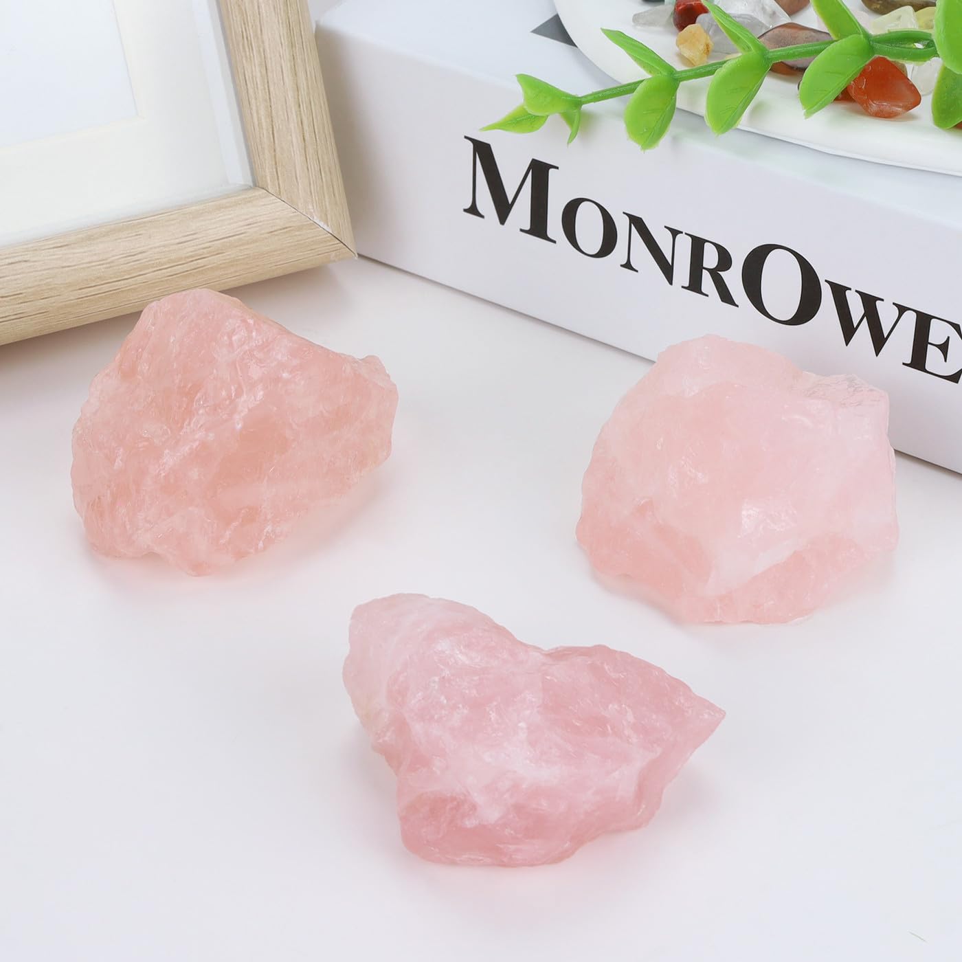 XIANNVXI Rose Quartz Crystals 1.8-2.2" Large Raw Crystals and Healing Stones Natural Rough Crystal Rocks for Decor Gifts Tumbling Cabbing Polishing Fountain Rocks 1PCS