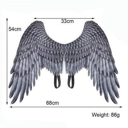 Himine Non-Woven Fabric Festive Party Angel Wings Suitable for Child Decorative Wings (Black)