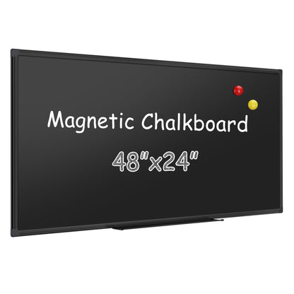 SELEAD Magnetic Chalkboard 48 x 24 Inches - Black Aluminum Frame Chalk Board Words Sign Wall Decor Plaque for Business, Menu, School, Office - Magnet Bulletin Display Board Pizarra