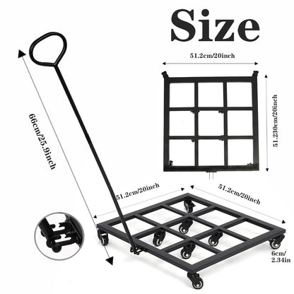 Goooxim 20-Inch Heavy Duty Plant Dolly with Wheels - 360° Swivel Rolling Planter Base for Indoor/Outdoor Use, Supports up to 200lbs, Includes Removable Handle for Effortless Mobility