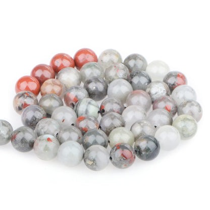 Bymitel 90 pcs Natural Genuine Real Round Loose Stone Beads Gemstone Spacers for Charm DIY Jewelry Making 15.5" per Strand 4mm (Bloodstone, 4mm)