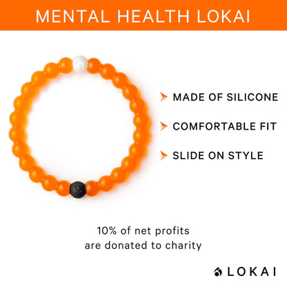 Lokai Silicone Beaded Bracelet for Mental Health Awareness - Small, 6 Inch Circumference - Jewelry Fashion Bracelet Slides-On for Comfortable Fit for Men & Women