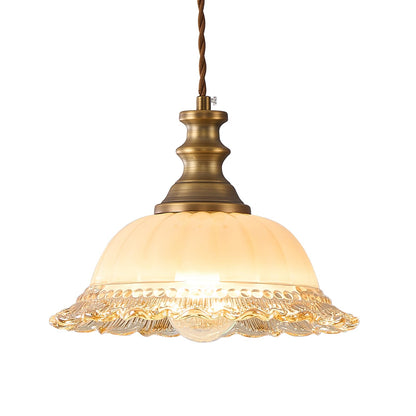 HDDFL Glass Pendant Lights Modern Pendant Lighting Fixtures 11.8 in Hanging Lamp for Kitchen Island Bedroom Dining Room Coffee Shop Hallway Brown and Brass