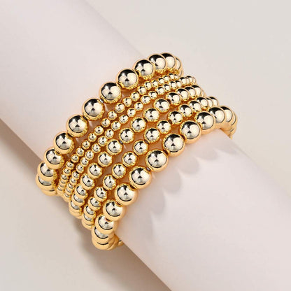 COLORFUL BLING Women Multilayer Temperament Imitated Pearl Stackable Strand Bracelets Beaded Seed Heart Rhinestone Crystal Stretch Bracelet Wedding Wrist Jewelry (bead gold)