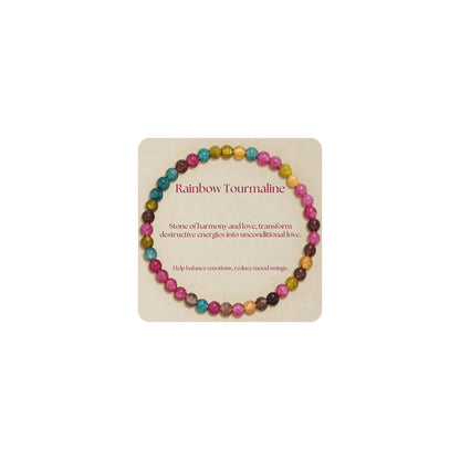 Treasure Bender Protection Bracelet for Women Men, Balance Emotions Healing Crystals Stones Bracelets Anxiety Relief Birthday Gift for Friends Women Men (Rainbow Tourmaline)