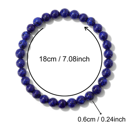 AUMRET Lapis Lazuli Bracelet For Men-6mm Stretch Beaded Anxiety Bracelet Gifts For Women Birthday Valentine's Day Mother's Day Christmas