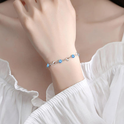 Pearl Bracelets for Women,Freshwater Pearls Crystal Bracelet Boho Bracelets Bead Bracelet Gifts (Blue)
