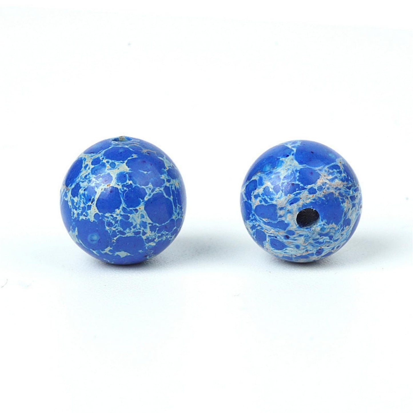 100Pcs Natural Stone 6mm Dark Blue Imperial Jasper Round Loose Gemstone Energy Healing Beads Hole Size 1mm DIY Smooth Beads for Bracelet Necklace Earrings Jewelry Making