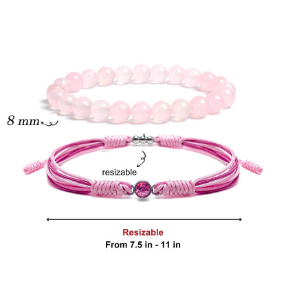 Crgwxzl October Birthstone Bracelets for Women Men,Healing Crystal Protection Stone Rose Quartz Beads Bracelet,String Wrap Zodiac Month Bracelets Birthday Jewelry Gifts