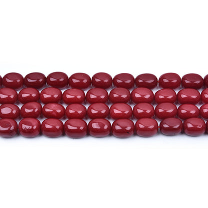 HAAMIIQII 10-16mm Red Jade Freeform Stone Spacer Beads, Loose Gemstone Beads for Jewelry Making, DIY Bracelet, Necklace, Healing Crystal 15 Inch (25pcs)