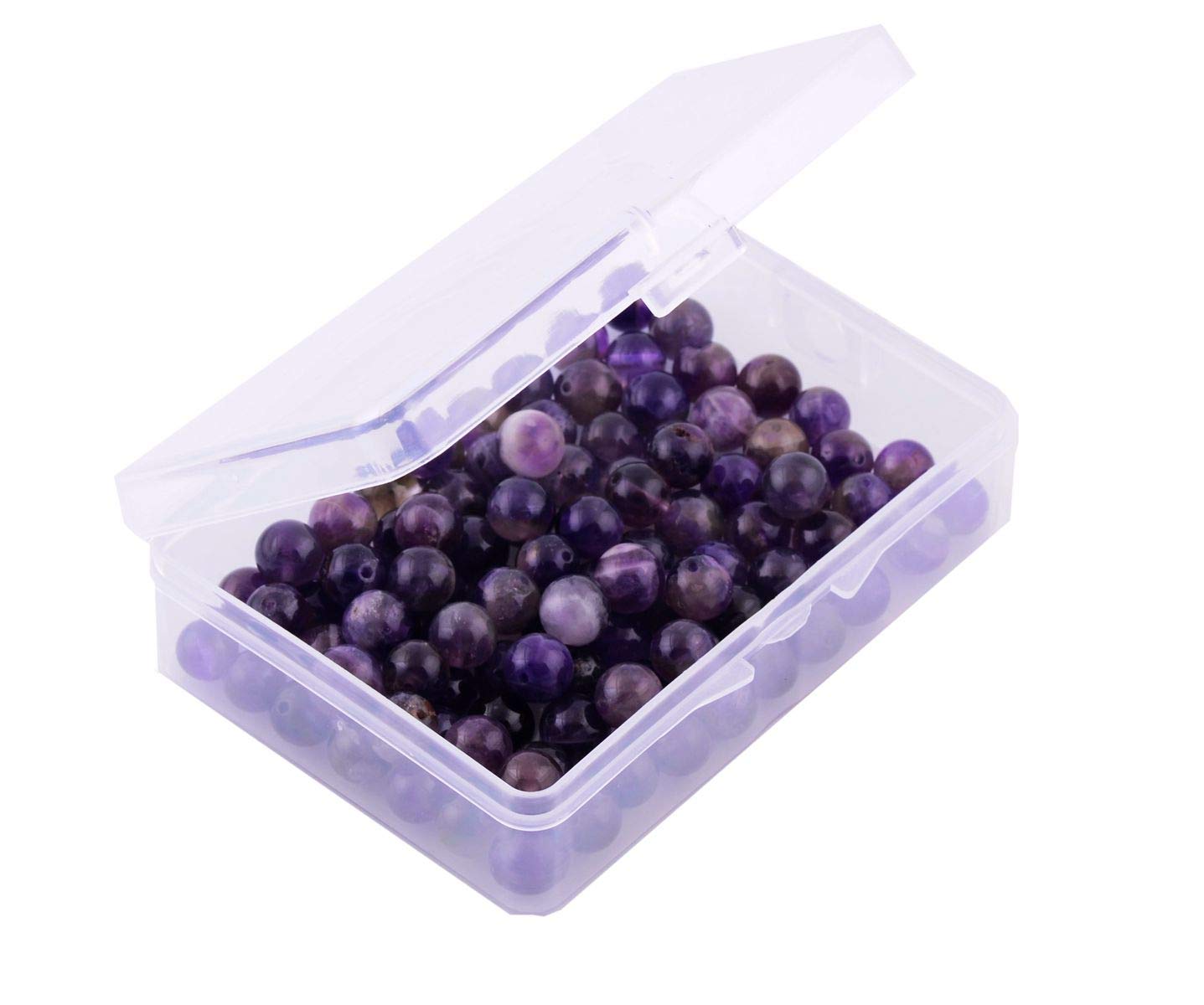 Natural Stone Beads 100pcs 8mm Amethyst Round Genuine Real Stone Beading Loose Gemstone Hole Size 1mm DIY Charm Smooth Beads for Bracelet Necklace Earrings Jewelry Making (Amethyst)