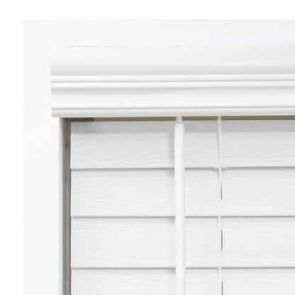 DEZ FURNISHINGS Cordless 2" Signature Faux Wood Blind, 30" W x 48" H, Embossed White
