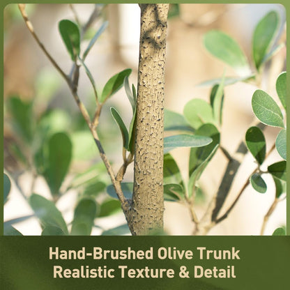 Verinatural Artificial Black Olive Tree 6ft - Shady Lady UV Resistant Faux Olive Trees Indoor Outdoor Decor - Modern Aesthetic Tall Fake Plants with Pot for Home Office Living Room Patio Floor, VN140