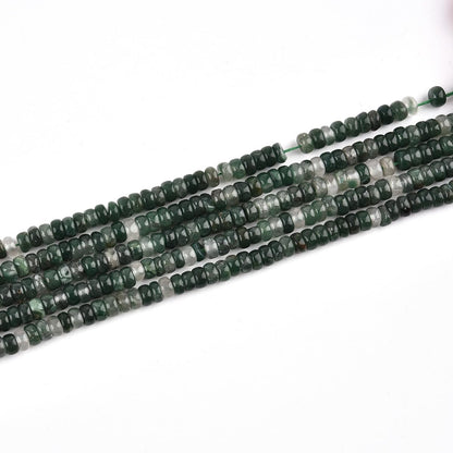 165pcs 4x2mm Natural Green Jade Disk Rondelle Spacer Stone Semi Precious Gemstone Loose Beads for Jewelry Making 15 Inch